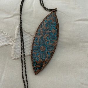 Turquoise inlay Zia necklace